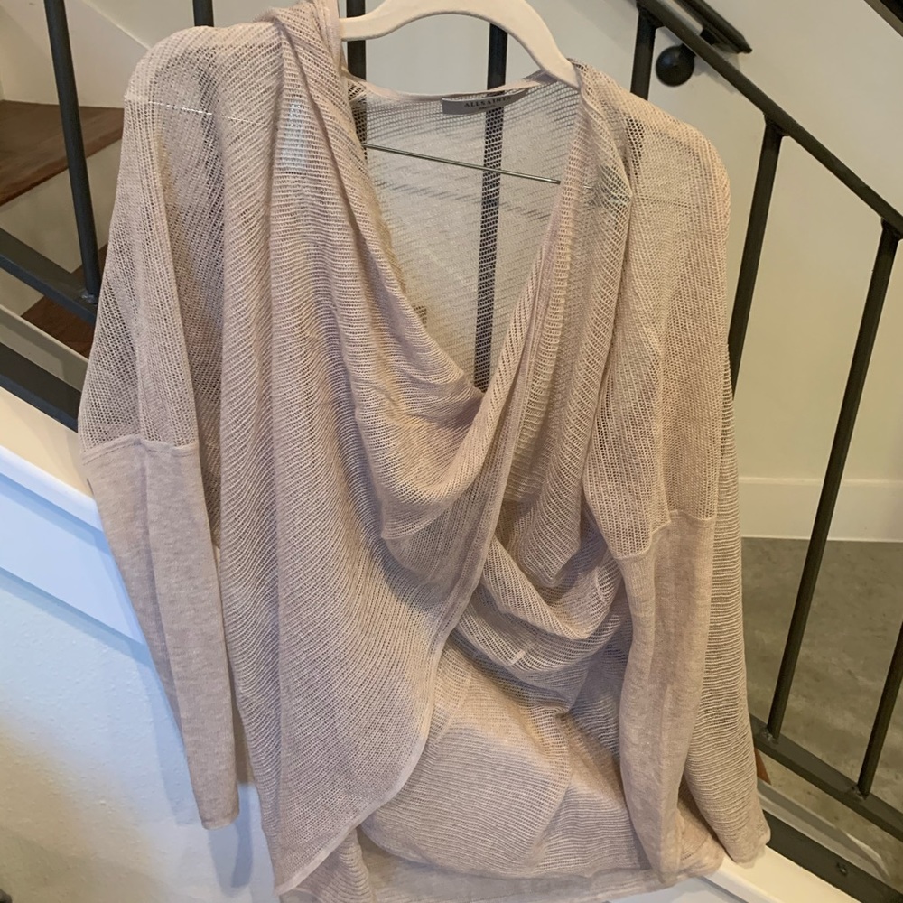 All Saints Beige Drape Blouse